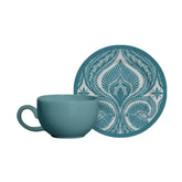 Conjunto com 6 Xícaras de Café com Pires Blue Damask 85 ml