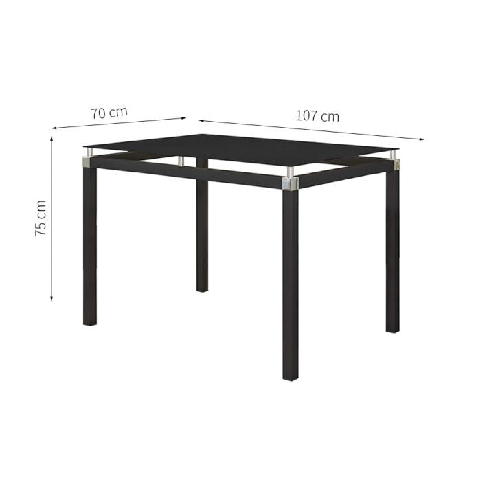 [OUTLET] Conjunto de Mesa de Cozinha com 4 Lugares Malva I Preto