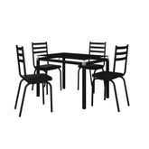 [OUTLET] Conjunto de Mesa de Cozinha com 4 Lugares Malva I Preto