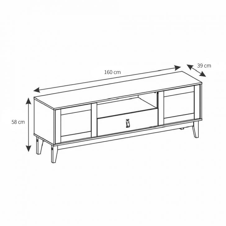 [OUTLET] Rack Esmeralda Off White e Noce 160 cm