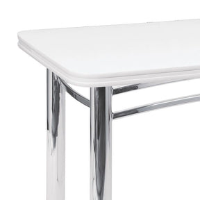 [OUTLET] Mesa de Jantar Paula Retangular Cromada e Branca 150 cm