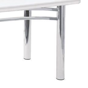 [OUTLET] Mesa de Jantar Paula Retangular Cromada e Branca 150 cm