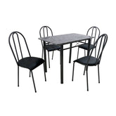 [OUTLET] Conjunto de Mesa com 4 Cadeiras Genebra Preto