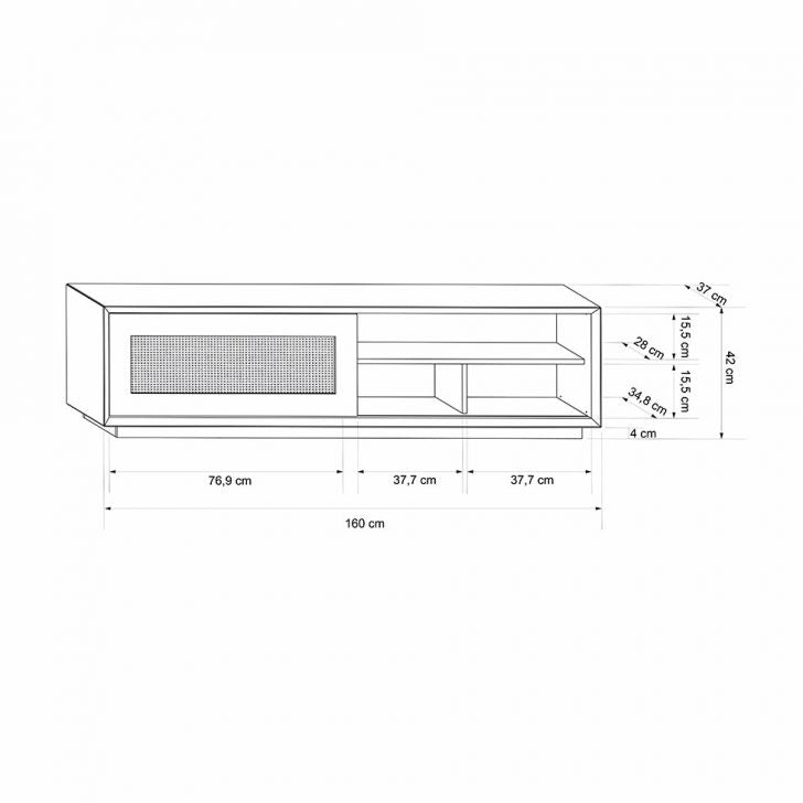 [OUTLET] Rack Corumbá com Tela Off White 160 cm