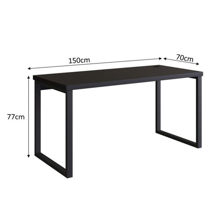 [OUTLET] Mesa de Escritório Miguel Preta 150 cm