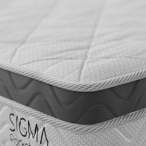 [OUTLET] Colchão Casal Sigma Molas Ensacadas (22x138x188) Branco e Cinza