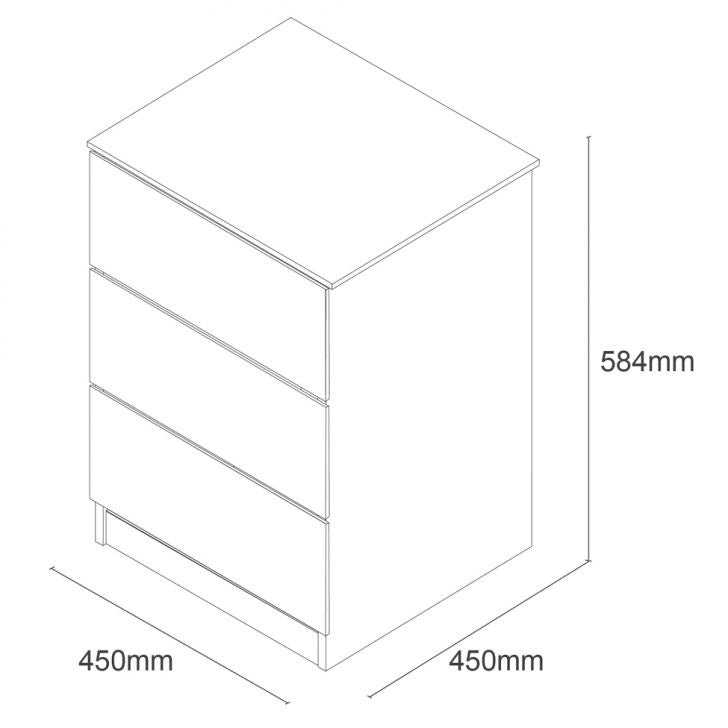 [OUTLET] Mesa de Cabeceira Veronna 3 GV Neve