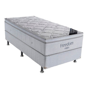 Conjunto Cama Box Light com Colchão Solteiro Molas Ensacada Freedom (32x88x188) Branco