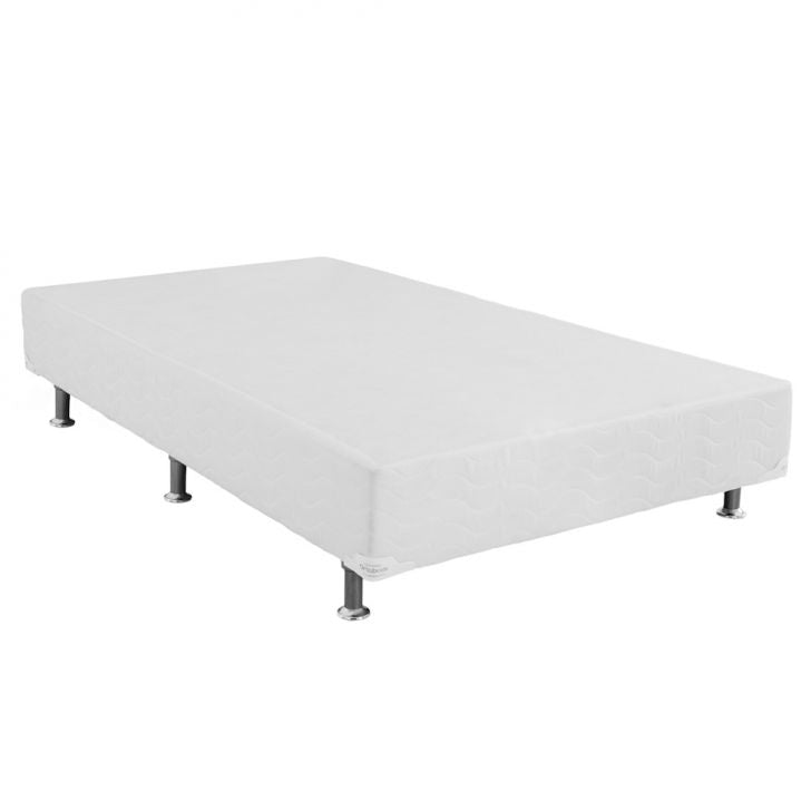 Conjunto Cama Box Light com Colchão Solteiro Molas Ensacada Freedom (32x88x188) Branco