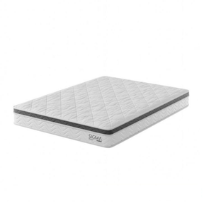 [OUTLET] Colchão Casal Sigma Molas Ensacadas (22x138x188) Branco e Cinza