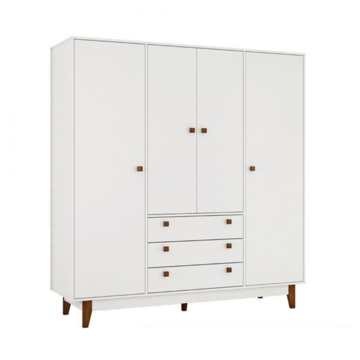 Guarda-Roupa Casal Retrô 4 PT 3 GV Branco