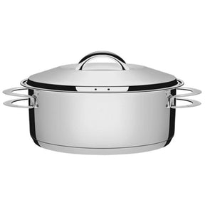 Panela de Fundo Triplo Rasa 4,7L Caçarola Inox com Tampa 24cm Tramontina Solar