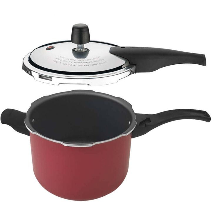 Panela de Pressão 4,5L Tramontina Vancouver Revestimento Antiaderente Starflon Max Vermelho