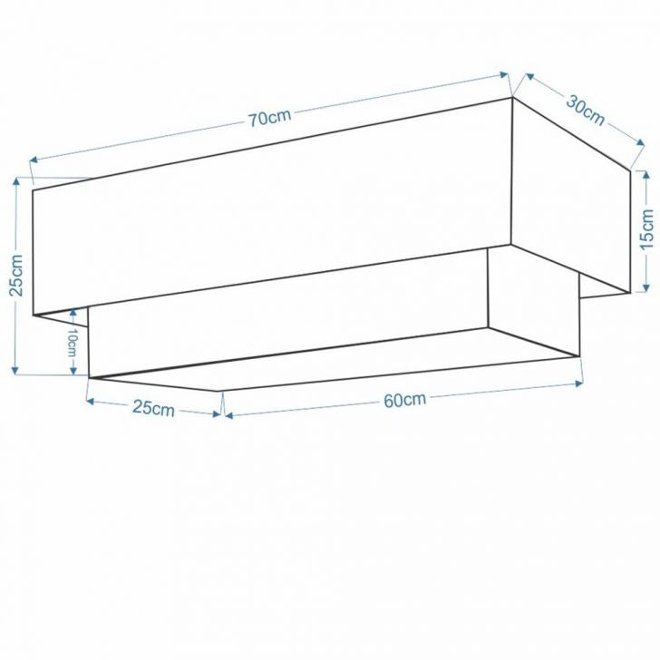 Plafon Duplo Retangular Vivare Md-3044 Cúpula em Tecido 70x30cm x 60x25cm Branco - Bivolt